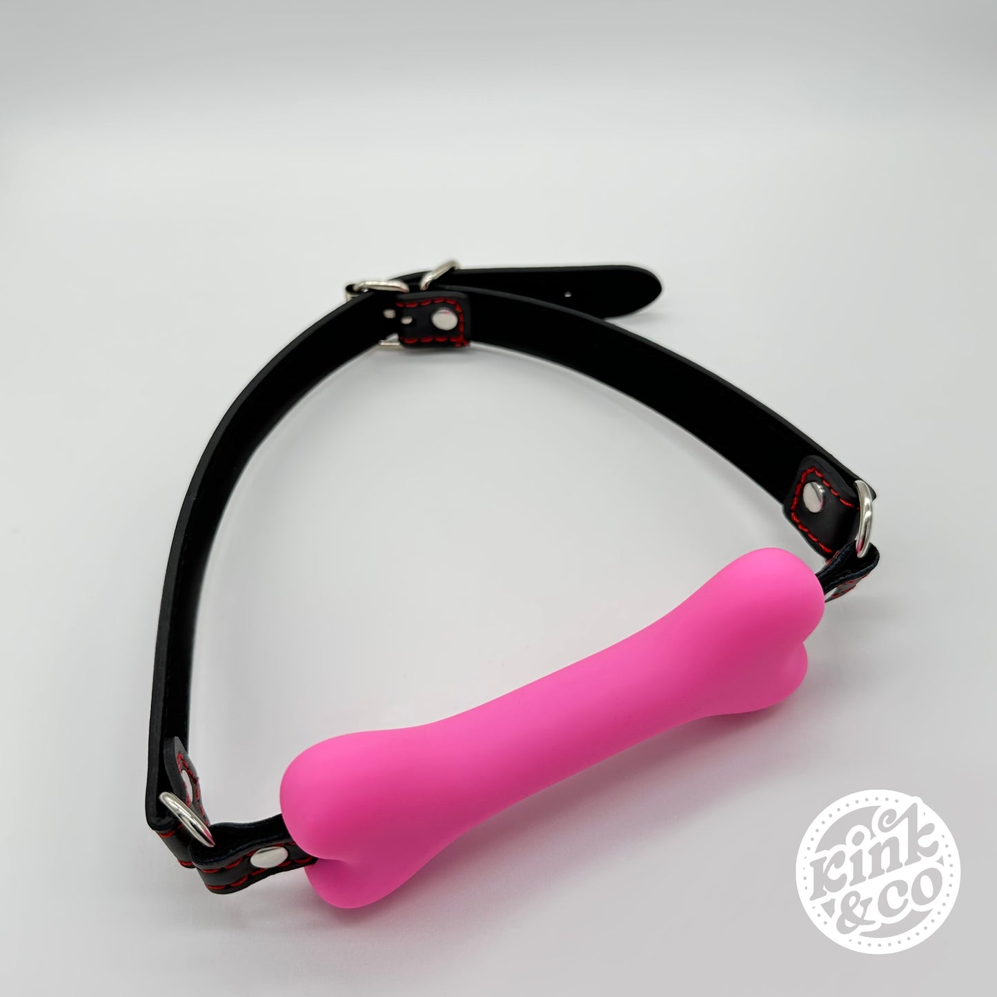 BDSM-Knochenknebel aus Silikon mit Lederriemen