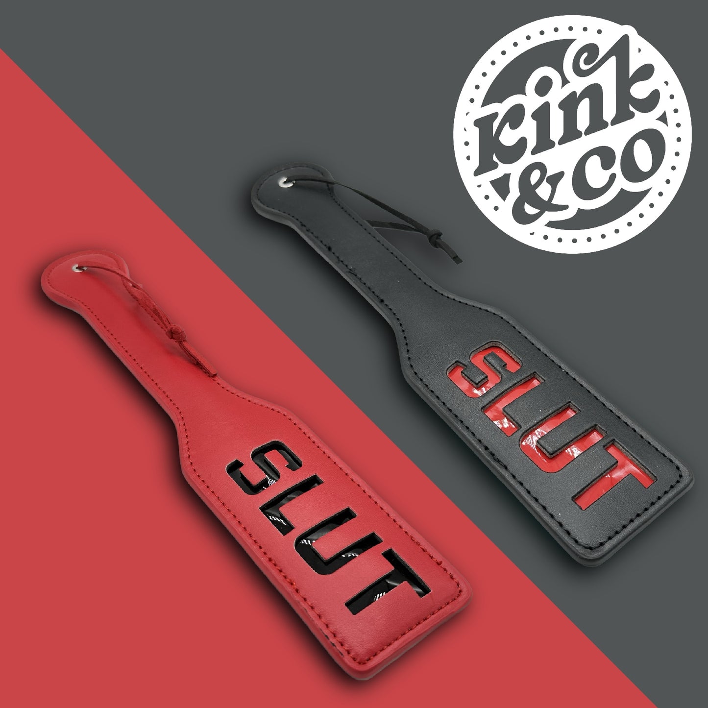 Slut-Slapper-Paddel aus Leder – von Kink&Co