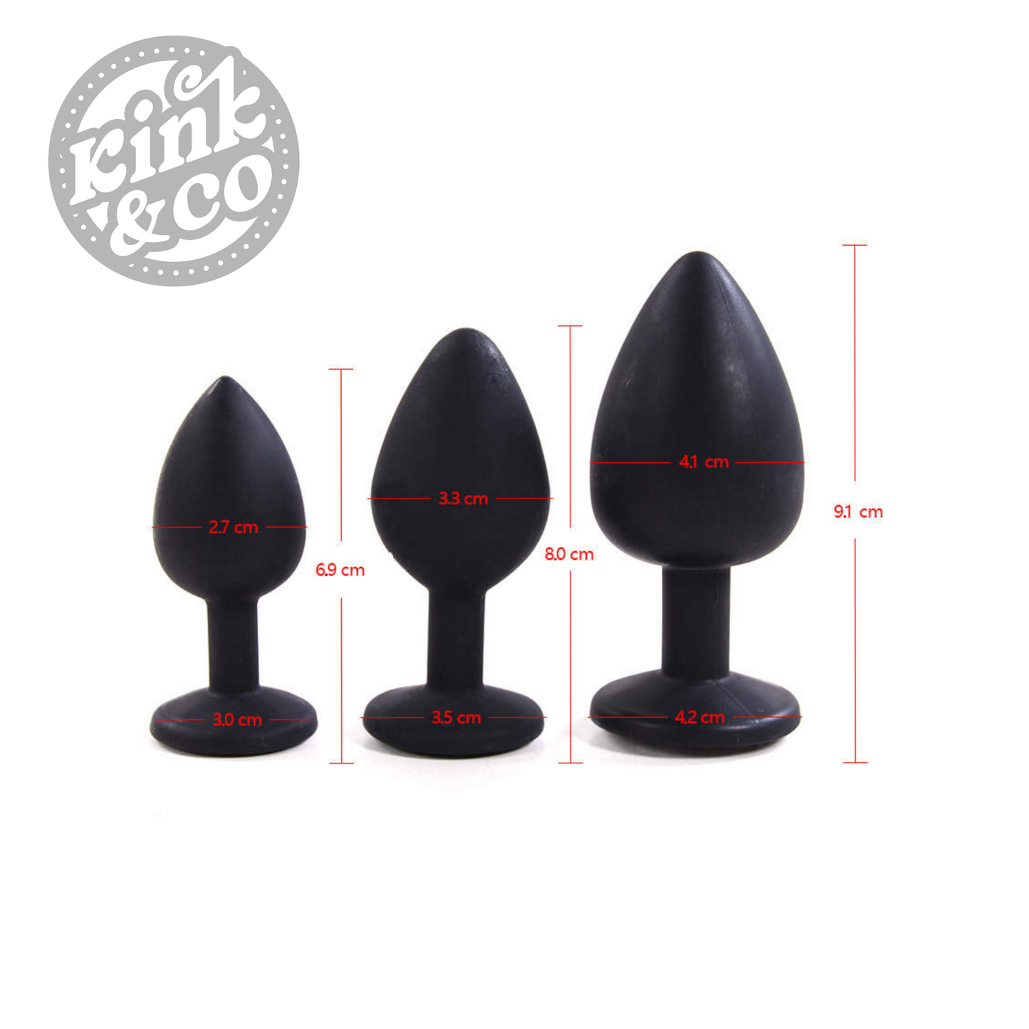 Silicone Butt Plug with Jewelled Top