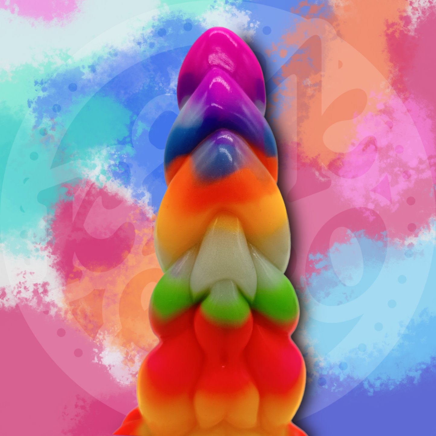 Naughty Knots Silicone Glow-in-the-Dark Dildo with Suction Cup Base