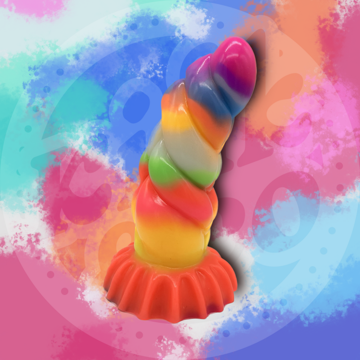 Naughty Knots Silicone Glow-in-the-Dark Dildo with Suction Cup Base