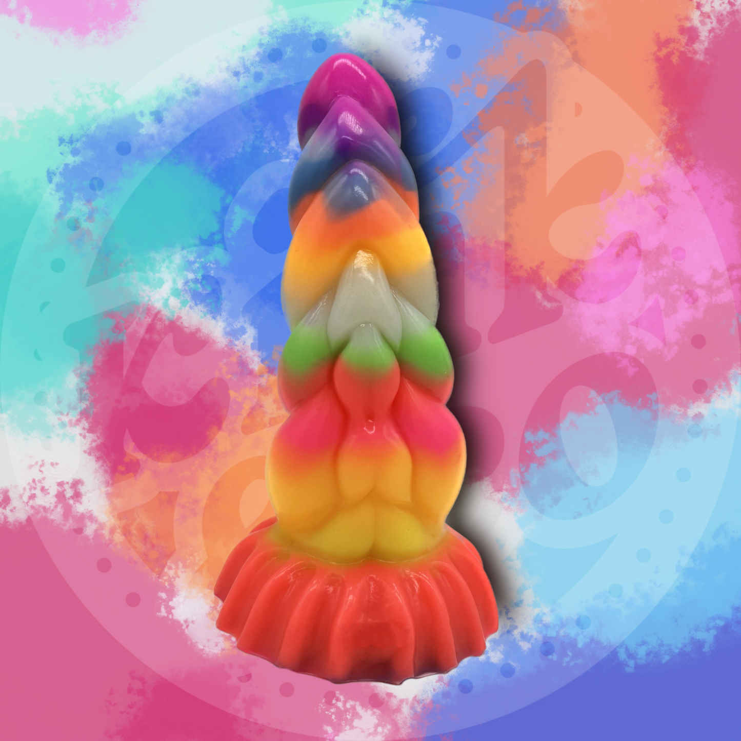 Naughty Knots Silicone Glow-in-the-Dark Dildo with Suction Cup Base