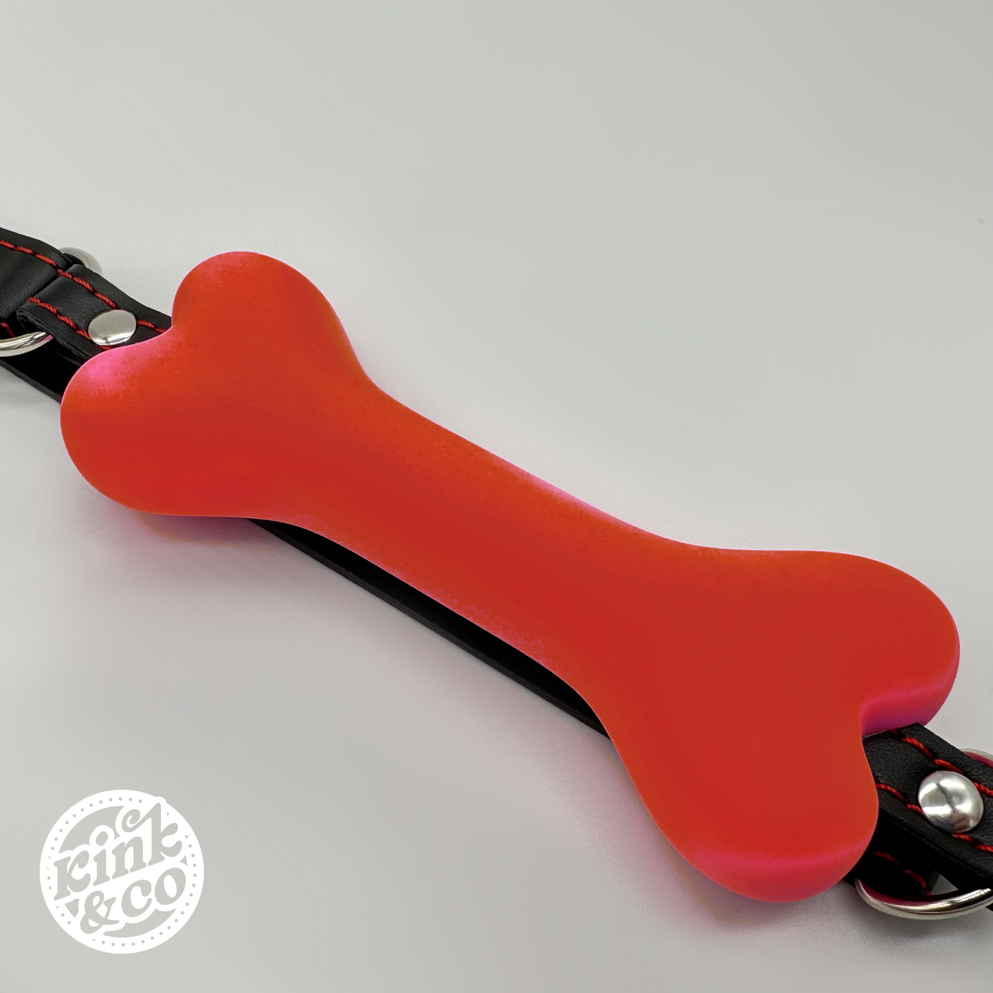 Silicone BDSM Bone Gag with Leather Straps