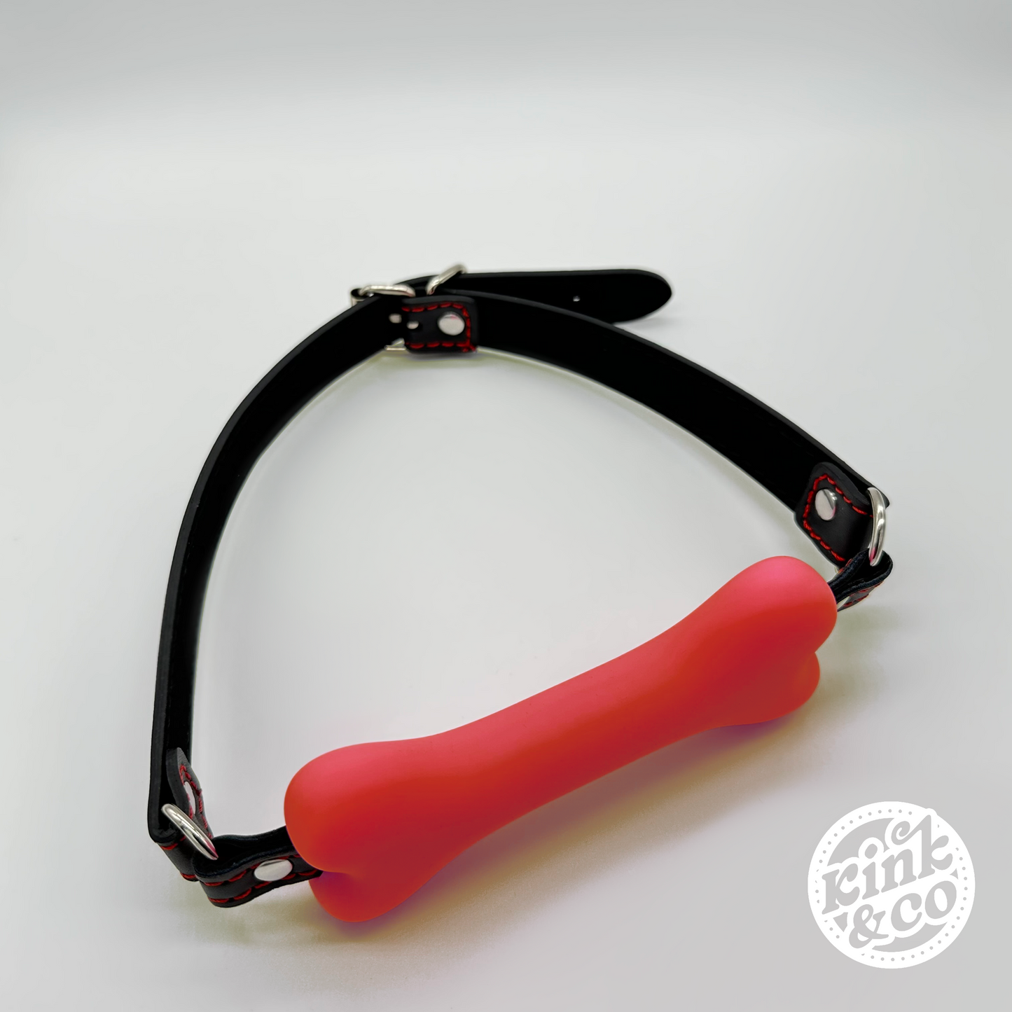 Silicone BDSM Bone Gag with Leather Straps