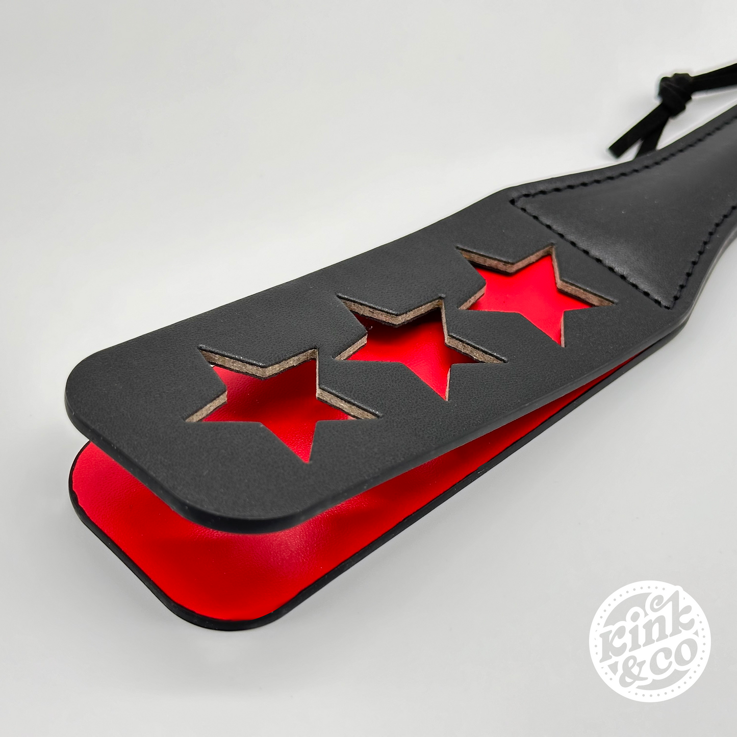Split Faux Leather Spanking Paddle with Stars