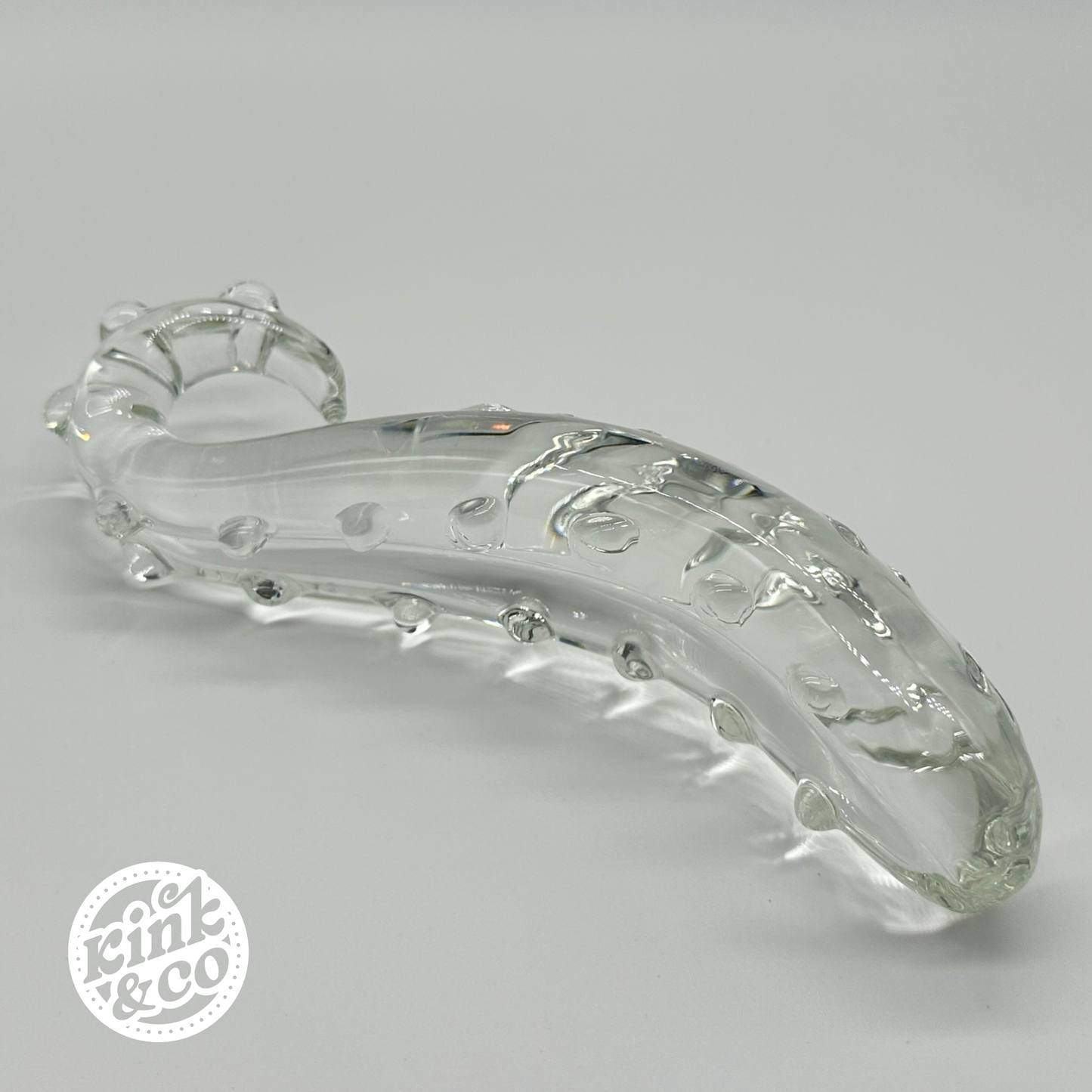 Textured Twisted Tentacle Clear Glass Sensual Glass Dildo