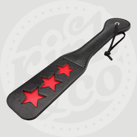 Split Faux Leather Spanking Paddle with Stars