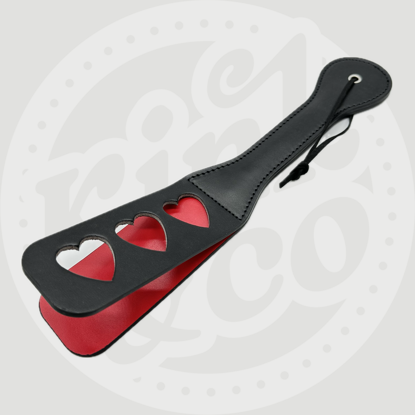Split Faux Leather Spanking Paddle with Hearts