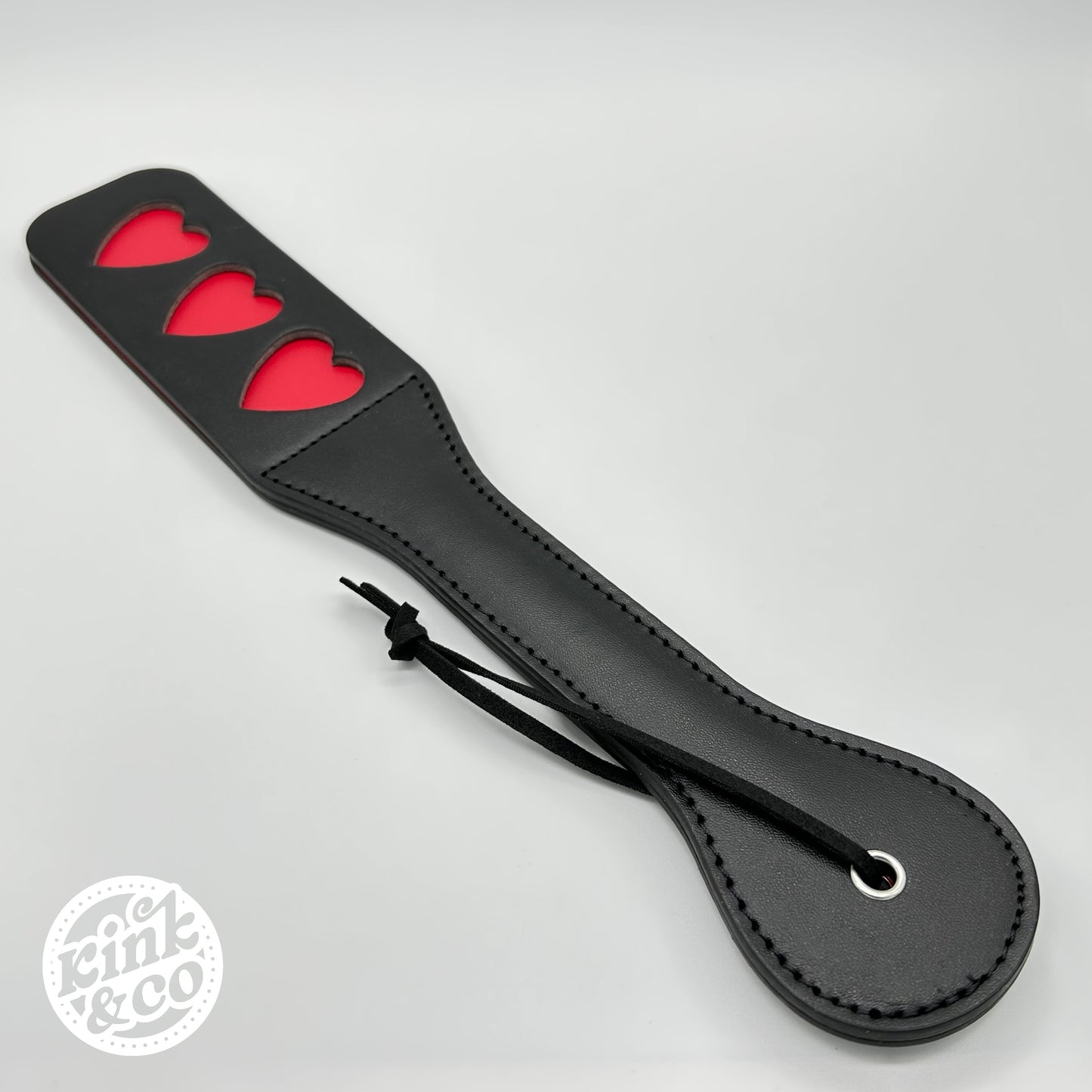 Split Faux Leather Spanking Paddle with Hearts