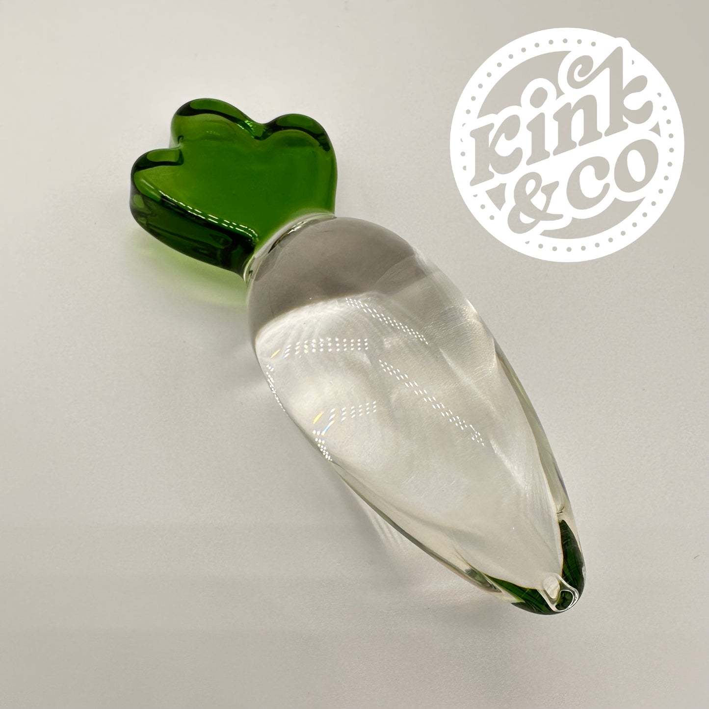 Kinky Carrot Clear Glass Butt Plug