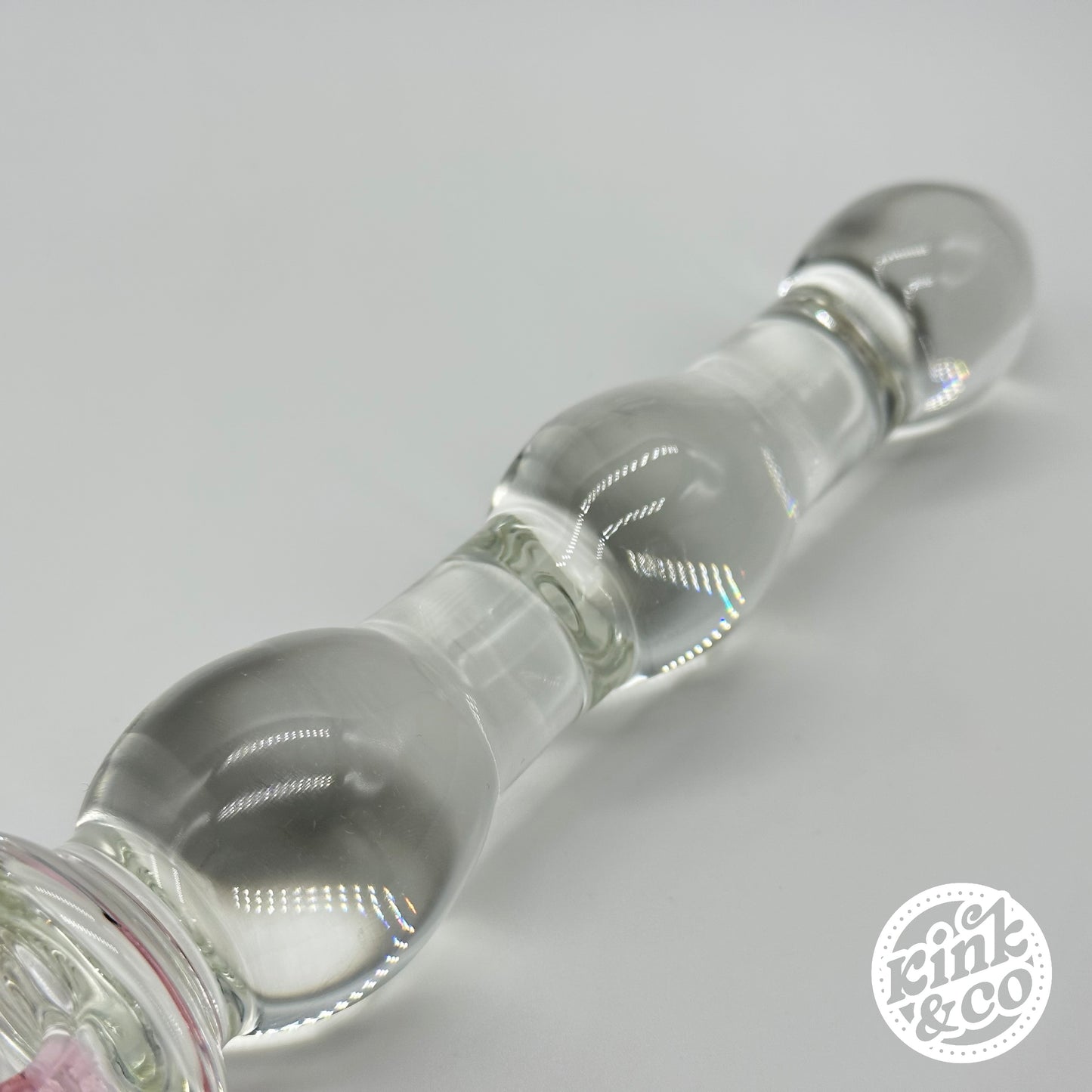 Beaded Glass Dildo with Pink Star Top
