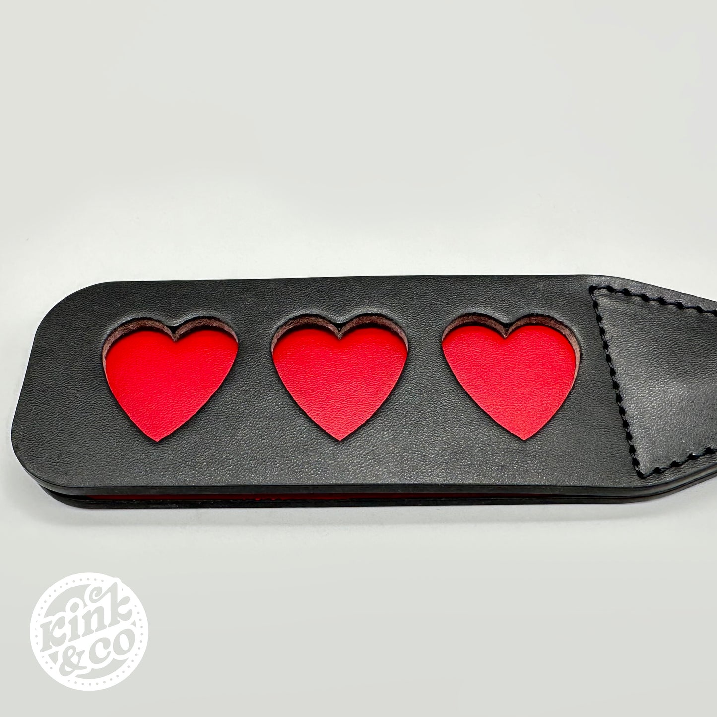 Split Faux Leather Spanking Paddle with Hearts