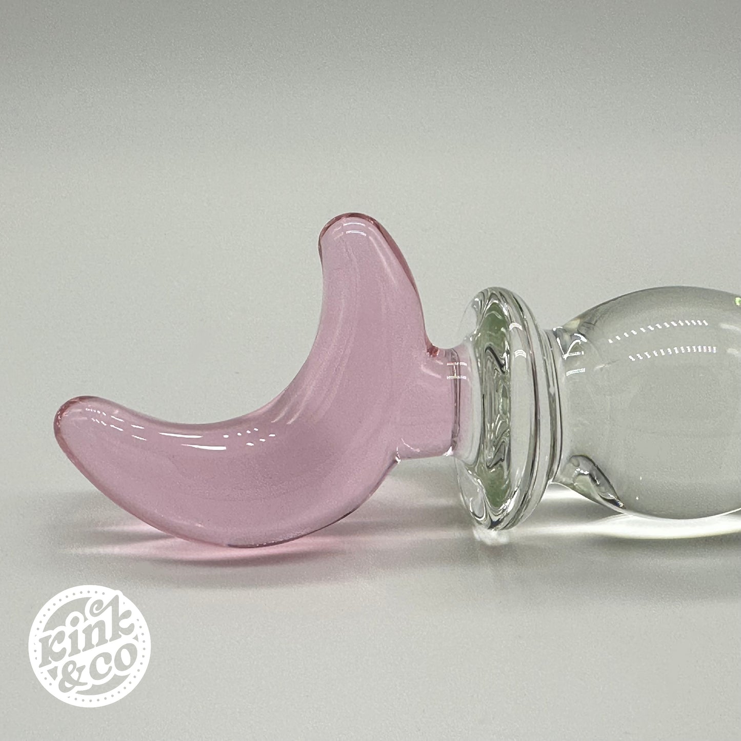 top of Glass Dildo Pink Moon Top With Beaded Body - By Kink&Co