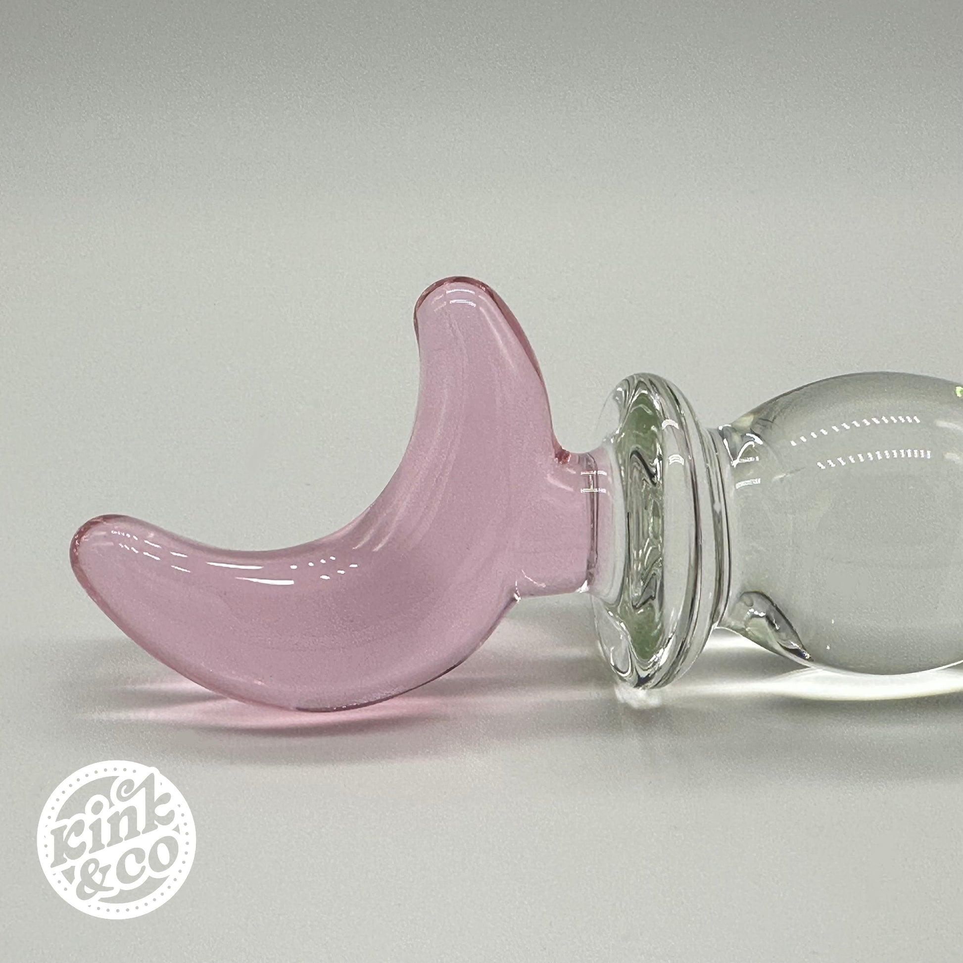 top of Glass Dildo Pink Moon Top With Beaded Body - By Kink&Co